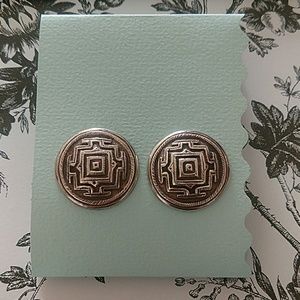 Vintage 925 Sterling Mexican Aztec Style Earrings